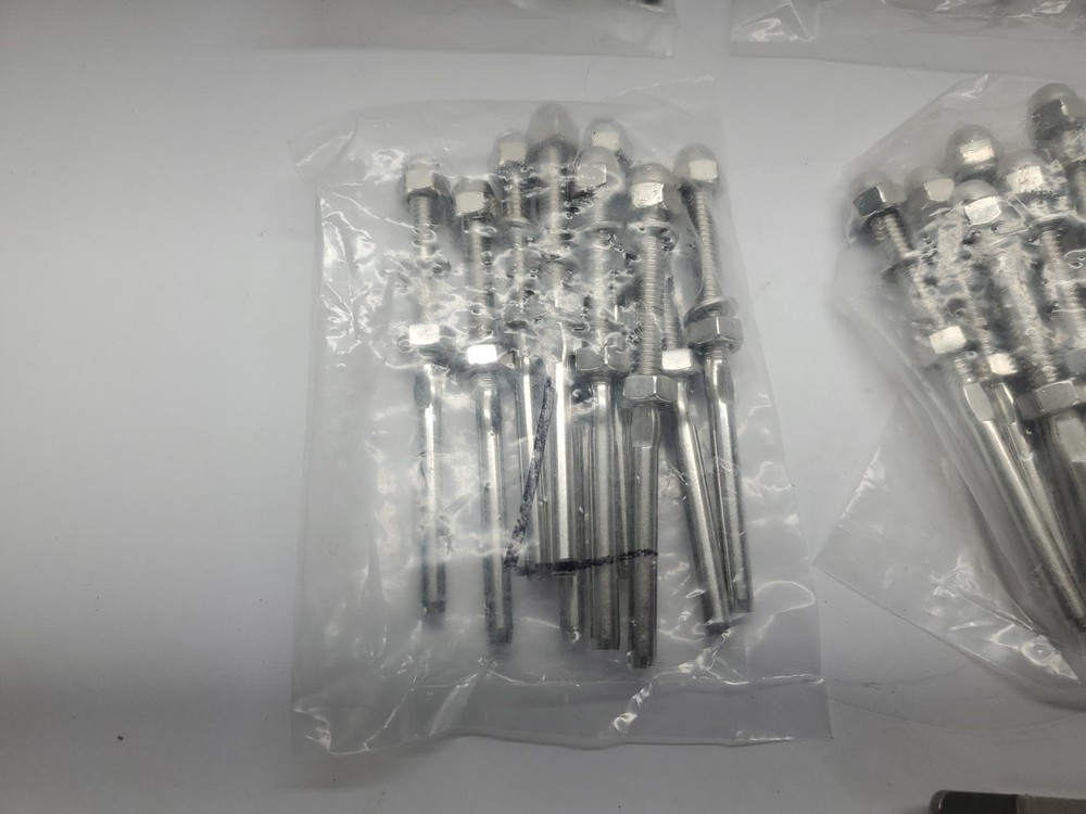 60 Pack 3/16" Cable Railing Swage Threaded Stud Tension End Fitting Terminal