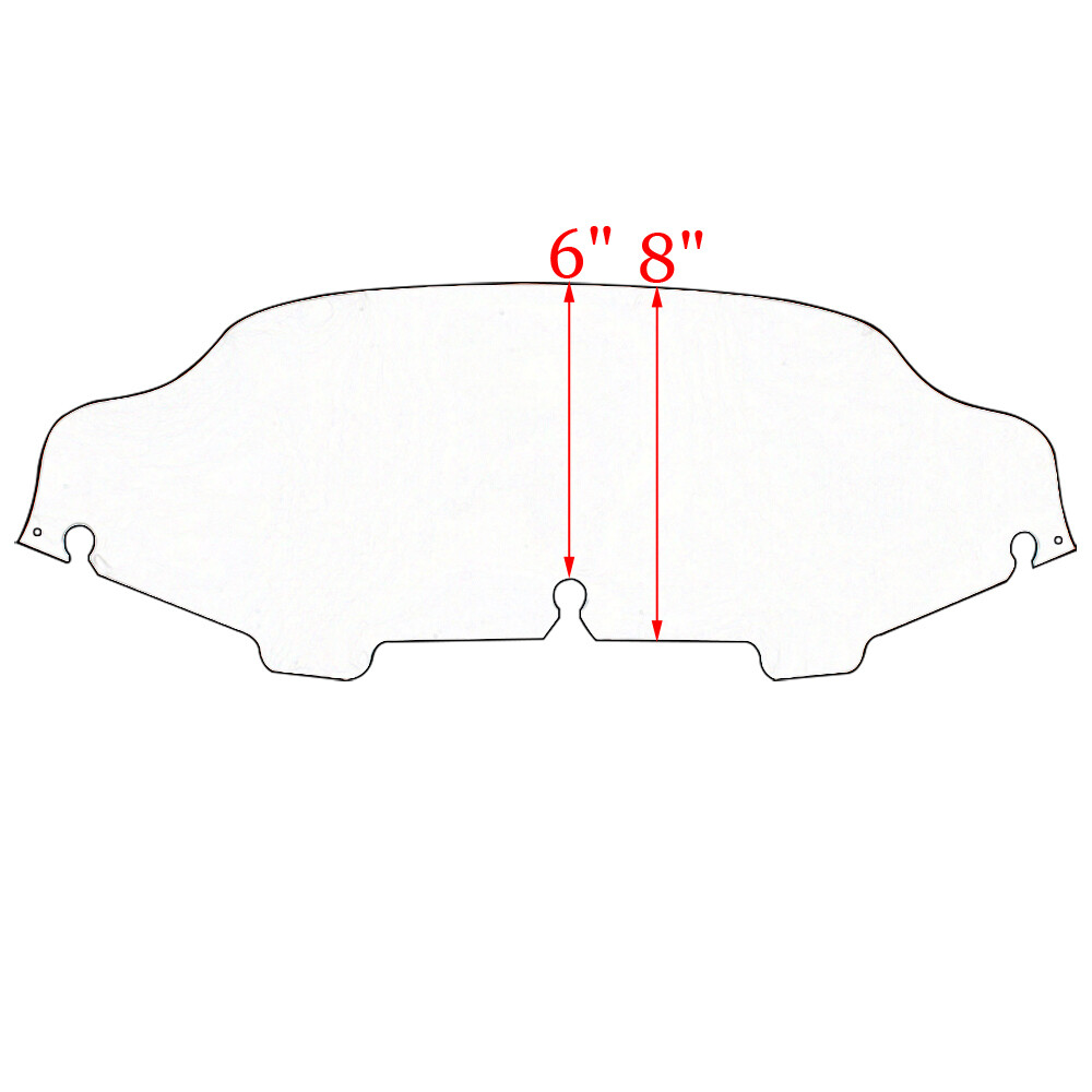 For Harley Touring Electra Glide 6'' Smoke Wave Windshield Windscreen 1996-2013