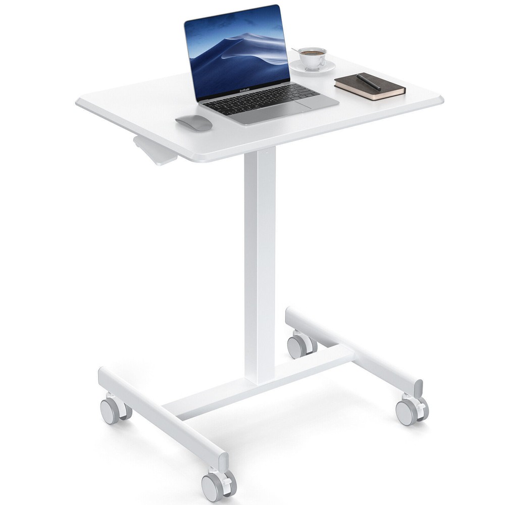 Adjustable Height Mobile Standing Desk with Wheels - Rolling Laptop Table
