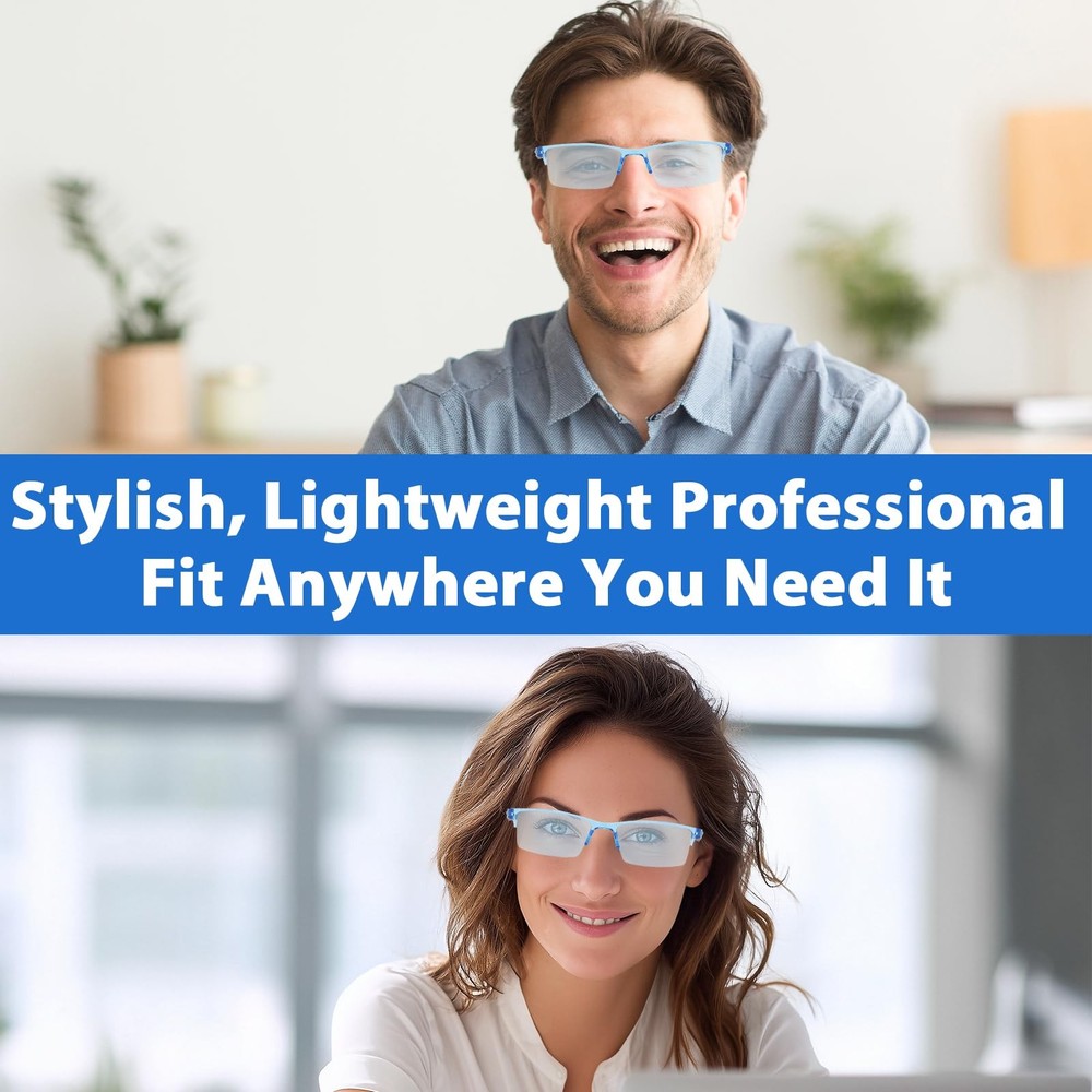 2 PCS Auto Focus Glasses Self Adjusting, Automatic Zoom Anti-Blue Light Presb...