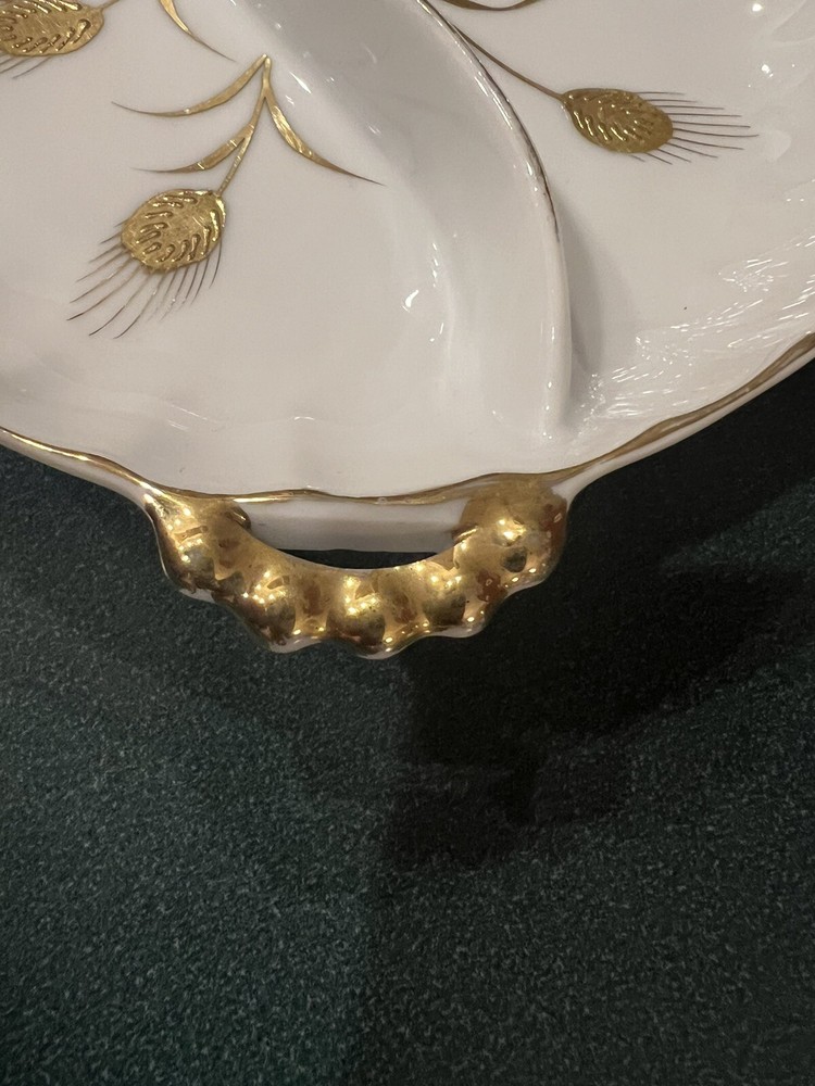 Vintage Trimont Ware Japan Divided Dish Gold Wheat Pattern Pre-owned