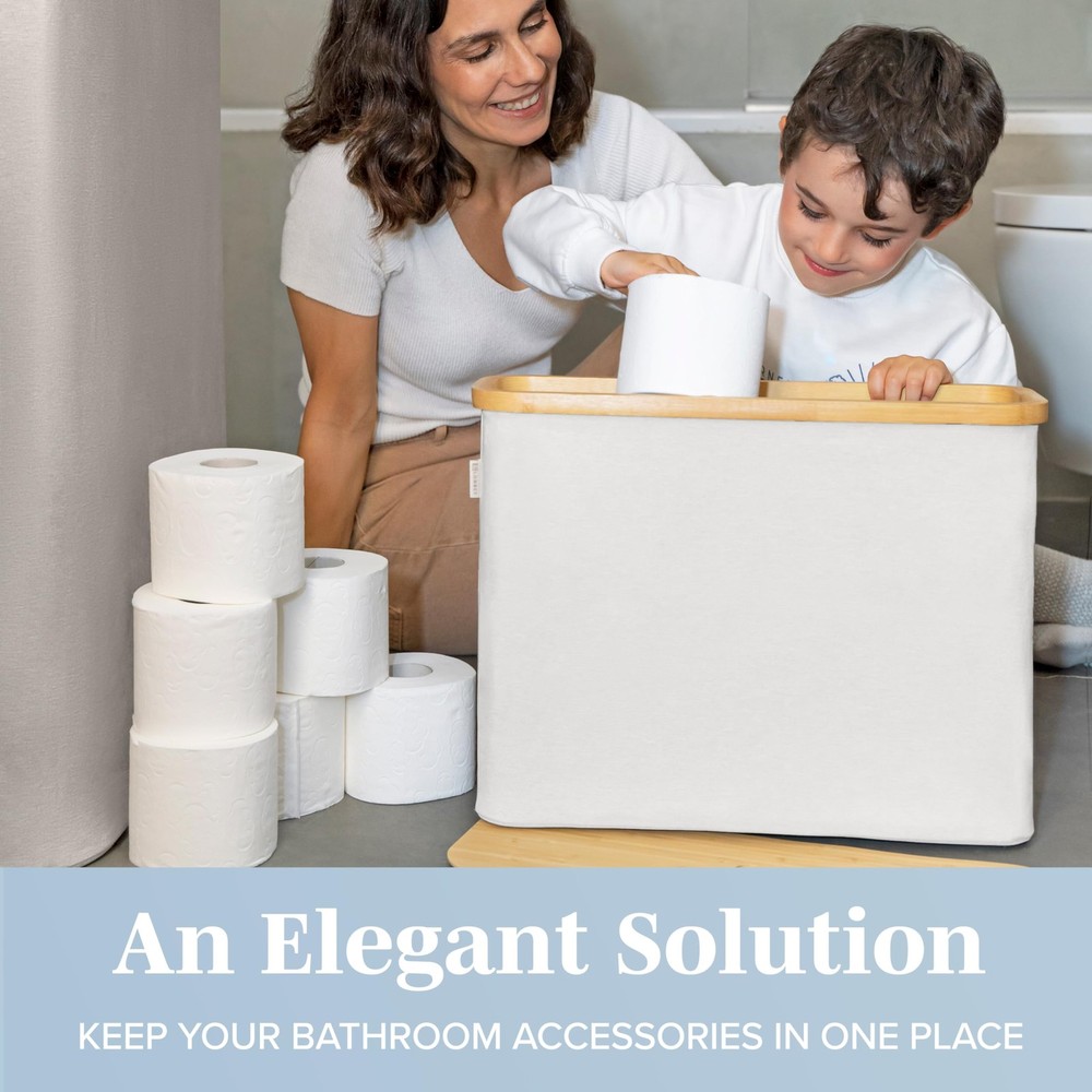 Toilet Paper Storage for 12 Rolls, Stackable & Foldable - The Ultimate Bathro...