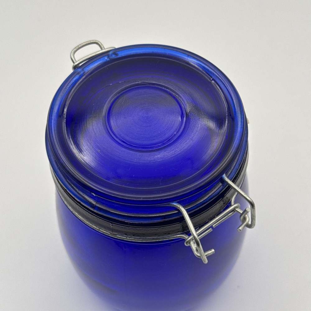 Cobalt Blue Canister With Lock Lid 5.5" Tall