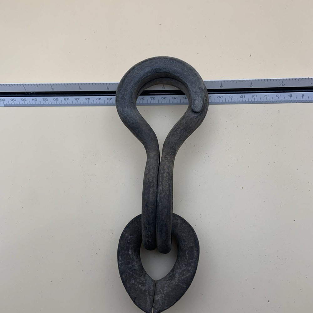 Vintage Industrial Galvanized Steel Interlocking Hook Pulley