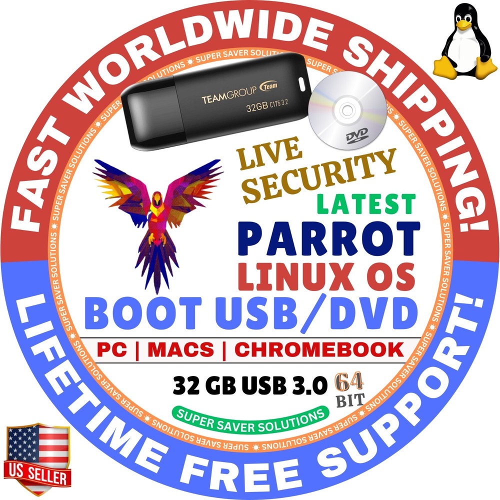 PARROT LINUX OS LIVE/FULL 64BIT LIVE VIRTUAL SECURITY HOME HTB for MAC / PC