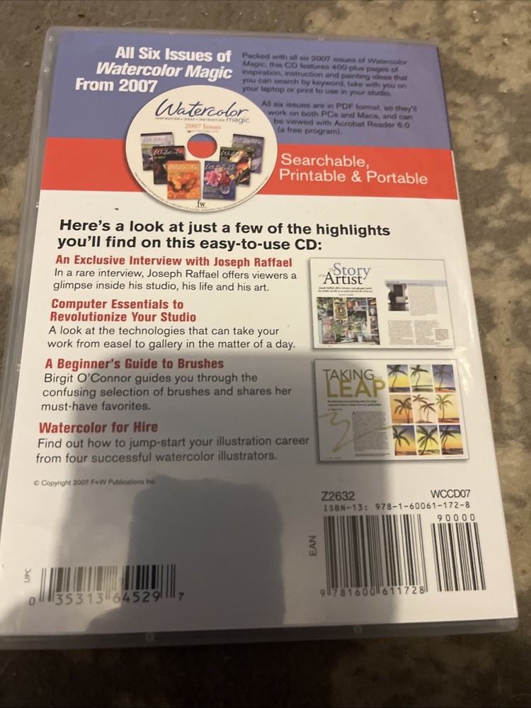 Watercolor Magic 2005 & 2007 Issues CD 400+ Printable Pages Art Instruction