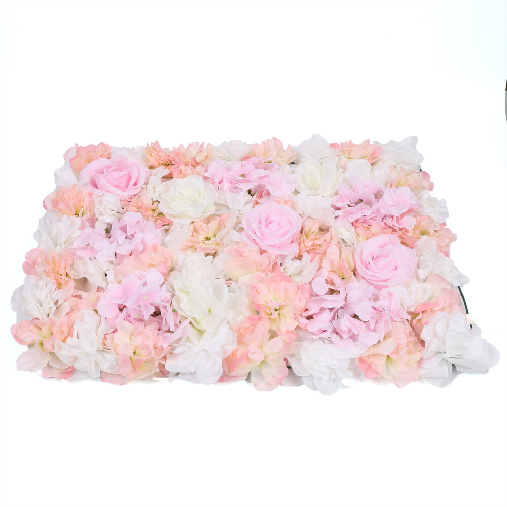 Artificial Rose Silk 3D Flower Wall Panel Wedding Party Backdrop Decor 60cmX40cm