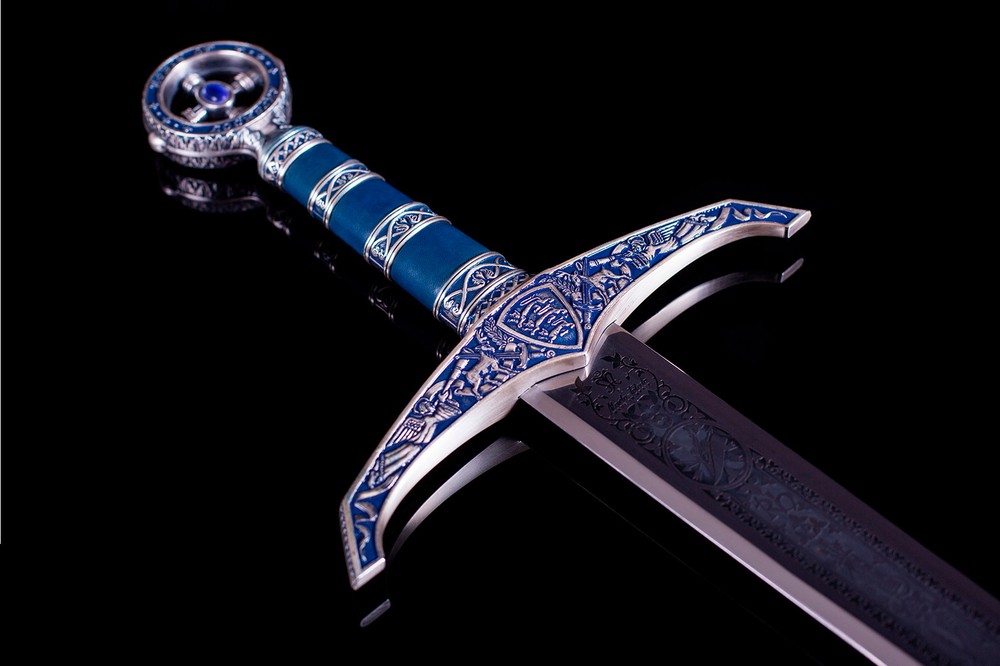 Sword Robin Hood Silver Enamelled Blue