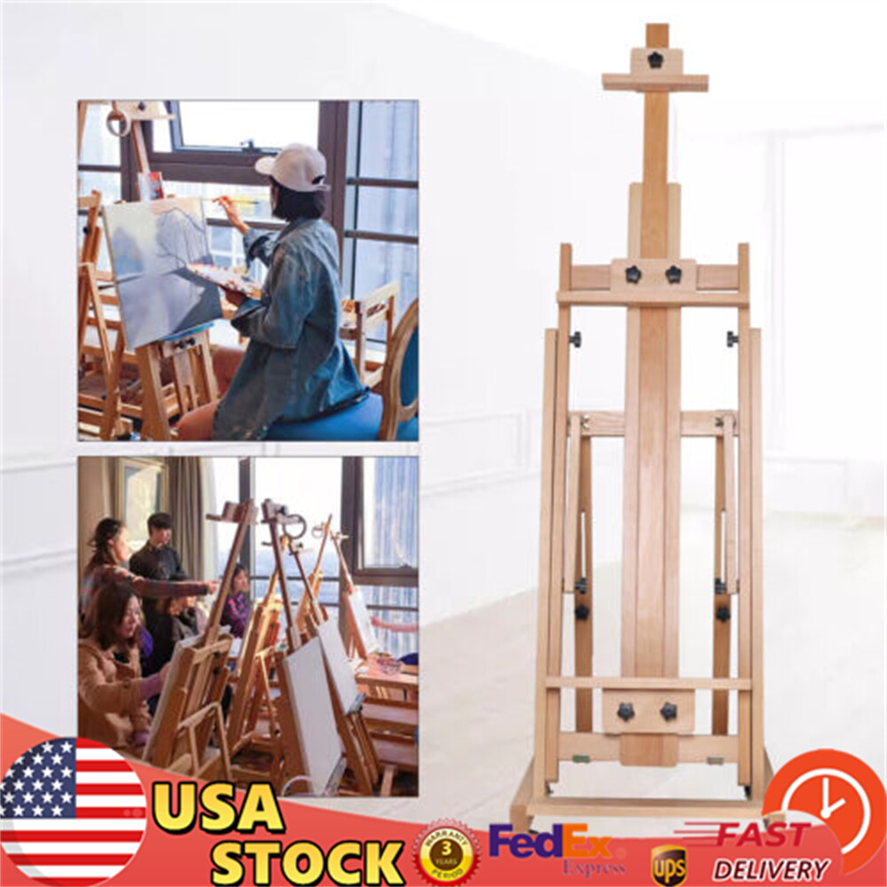 Professional Artist Easel Studio H-Frame Easel Adjustable Solid Beech Wood