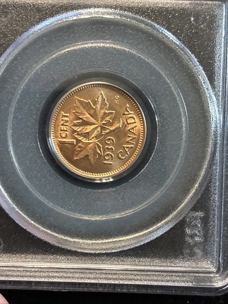 1939 Canada Penny Uncirculated Pcgs Ms64 Red Small Cent