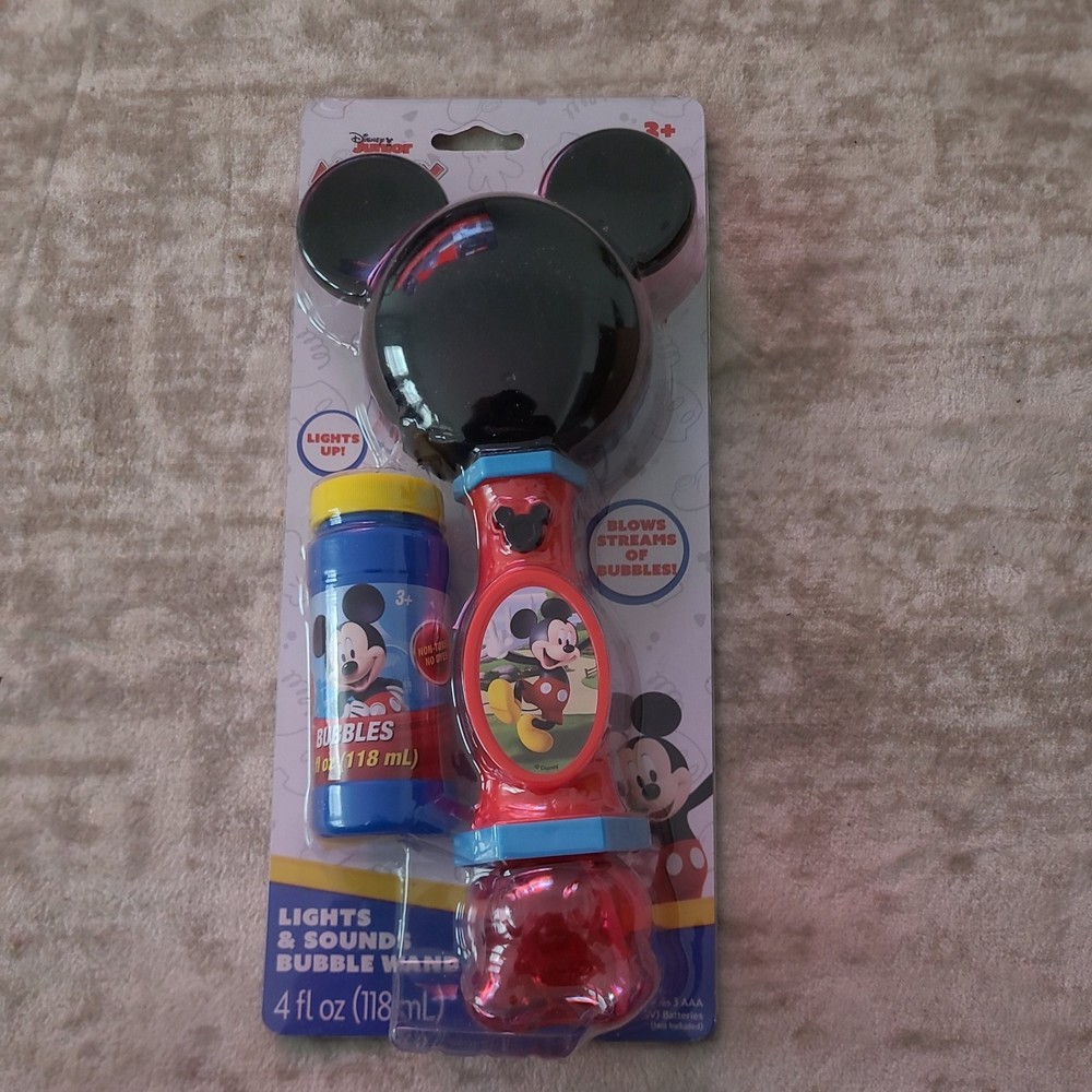 New Disney Mickey Mouse Light Sound Musical Bubble Wand Bubble Solution
