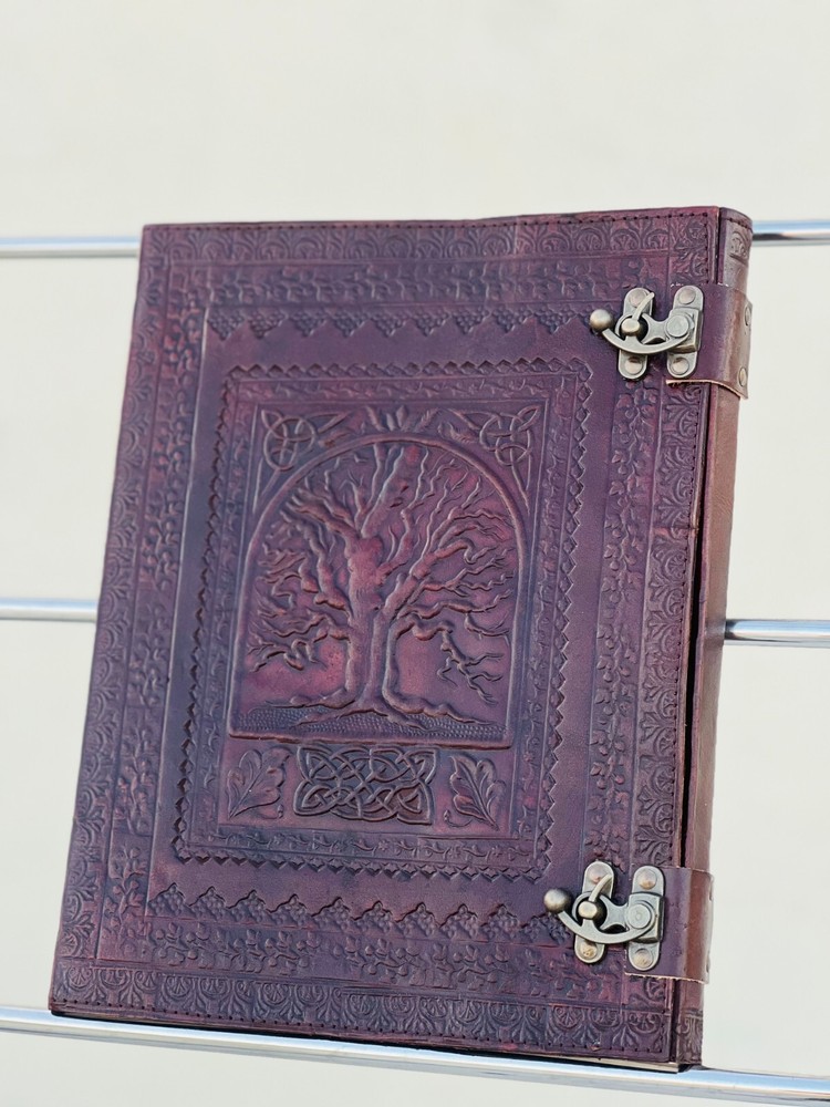 Extra large Tree of Life (10''X13'') Leather Journal Unlined Notebook