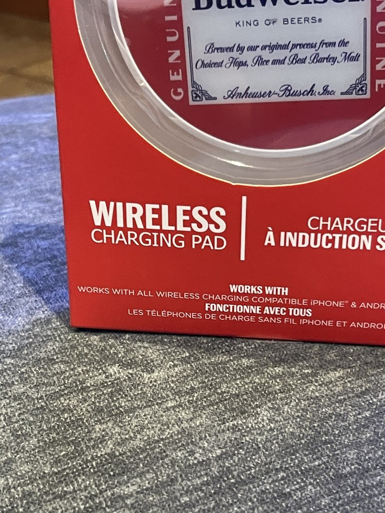 BUDWEISER rapid wireless charging pad Bud Light beer iPhone & Android 2019