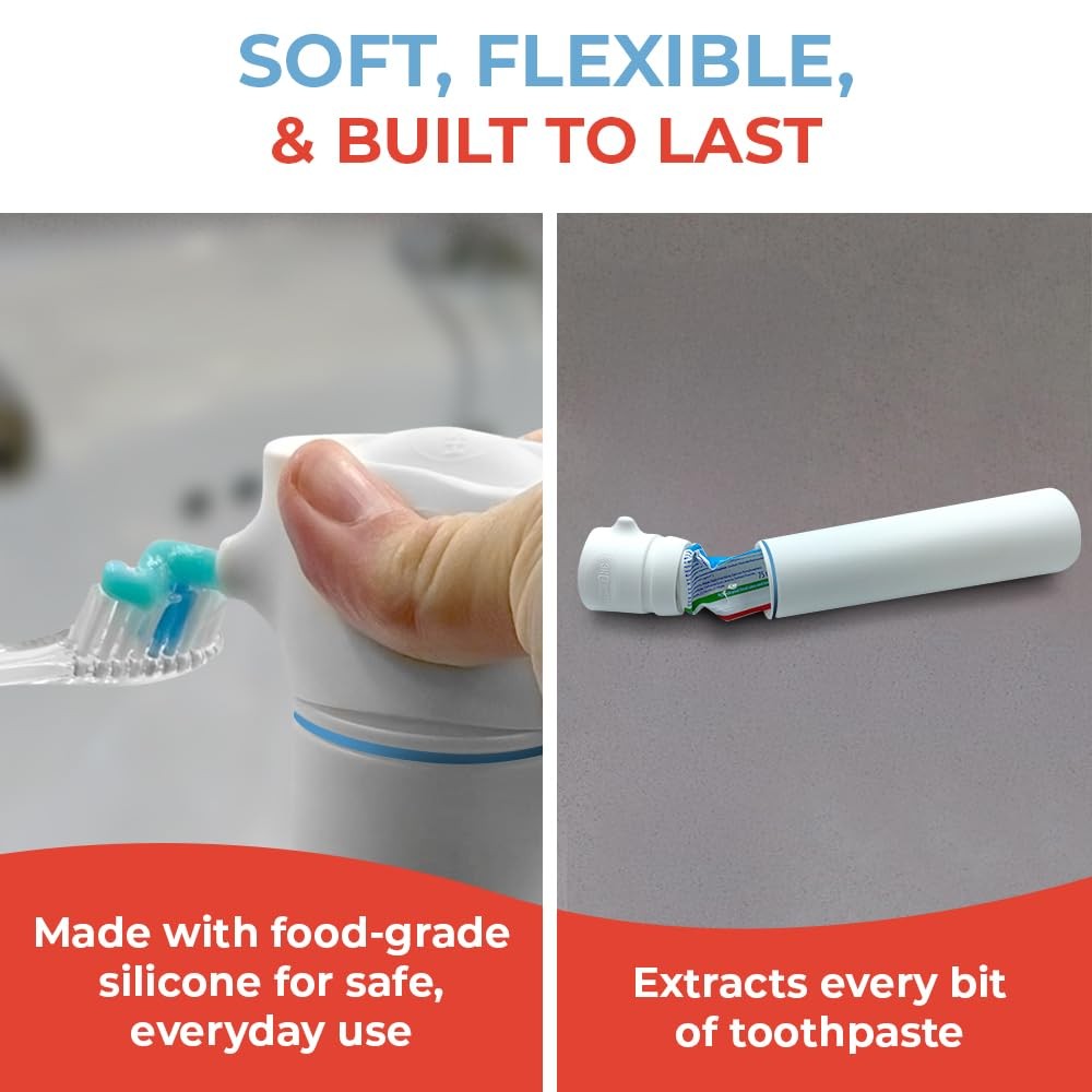 SqueezMe EasyPump Toothpaste Dispenser System - No-Mess Toothpaste Dispenser for