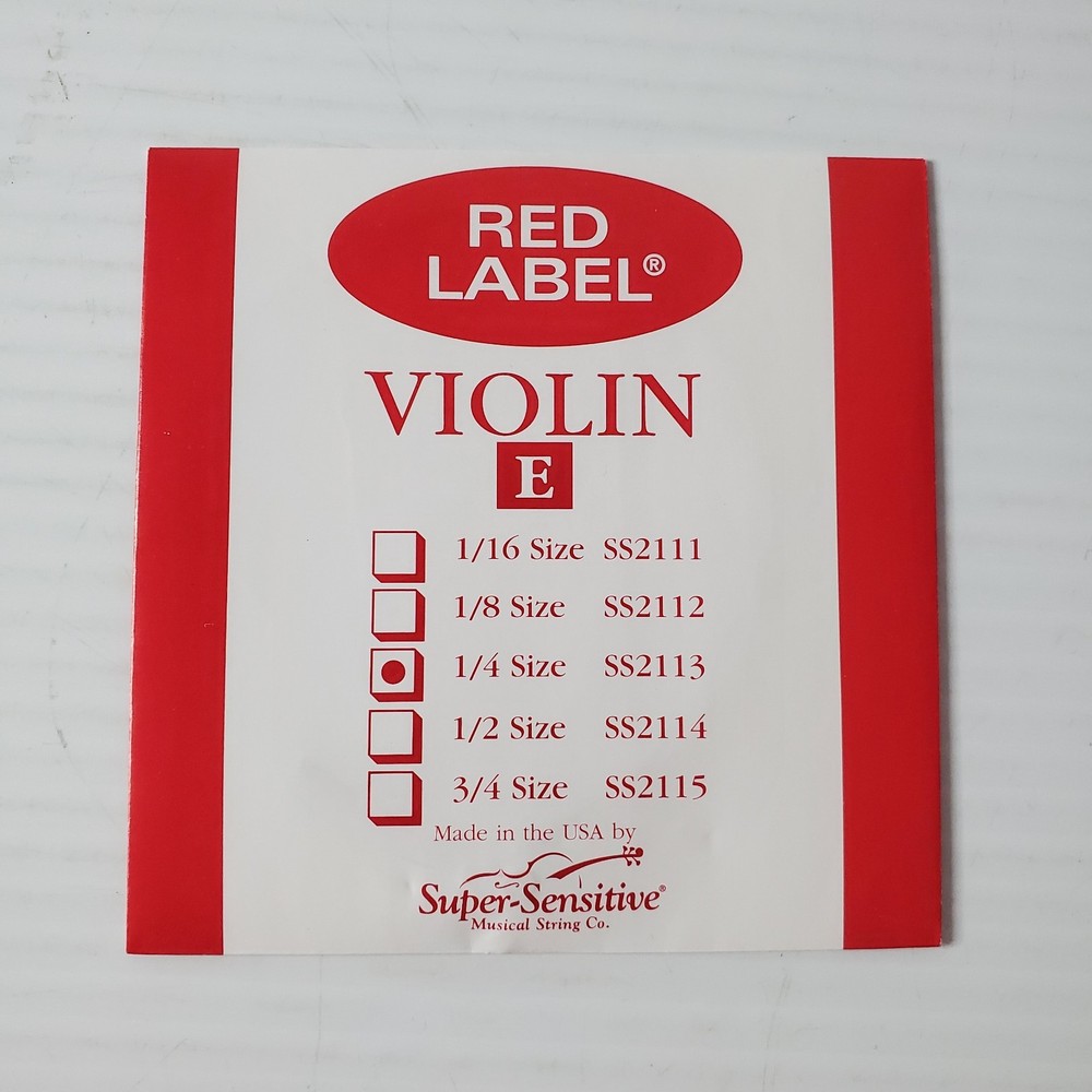 Super Sensitive Red Label Violin E String 1/4 Size SS2113 New