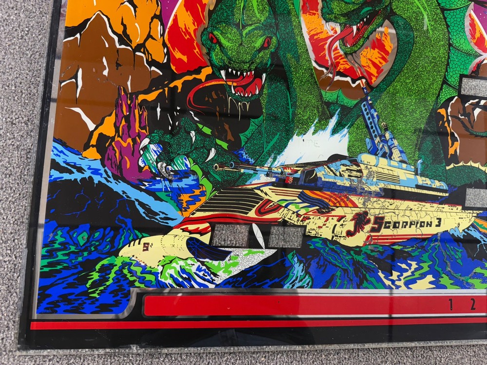 Williams Scorpion Pinball Machine Game Backglass ORIGINAL
