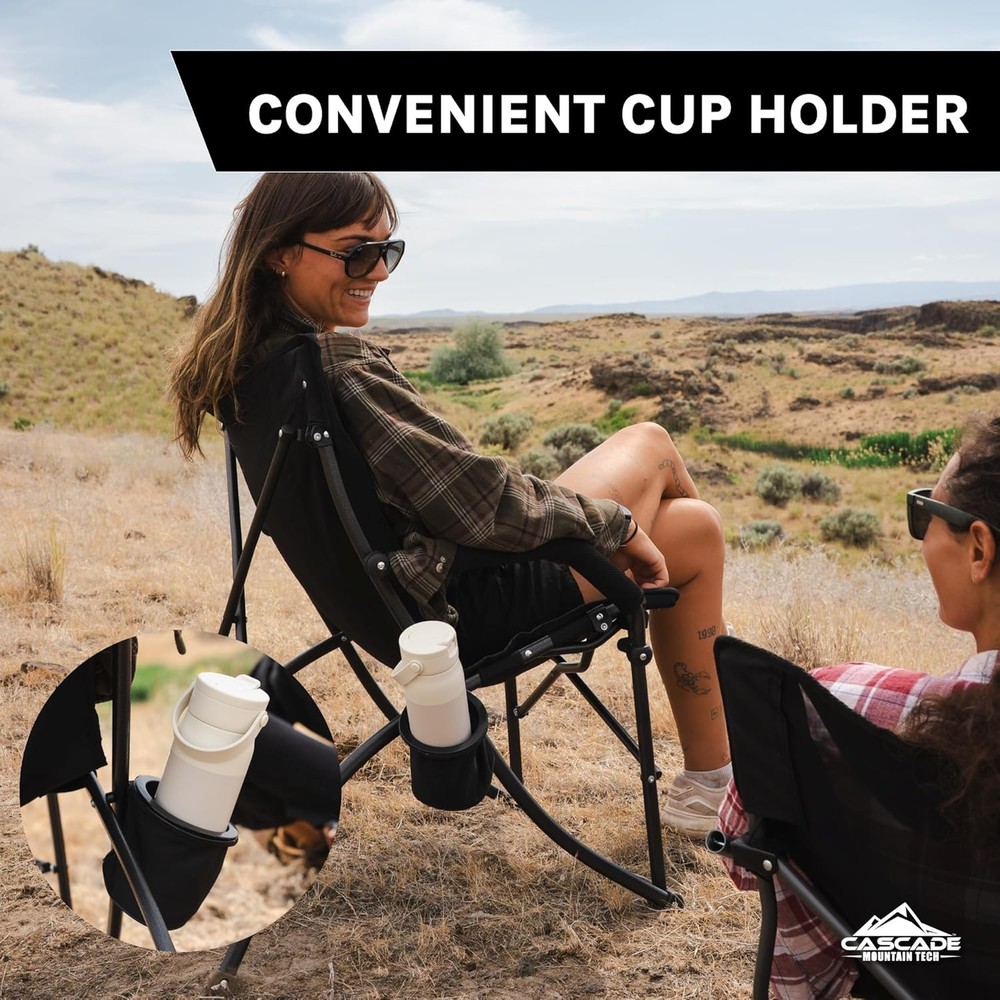 Heavy Duty Folding Camp Chair Black