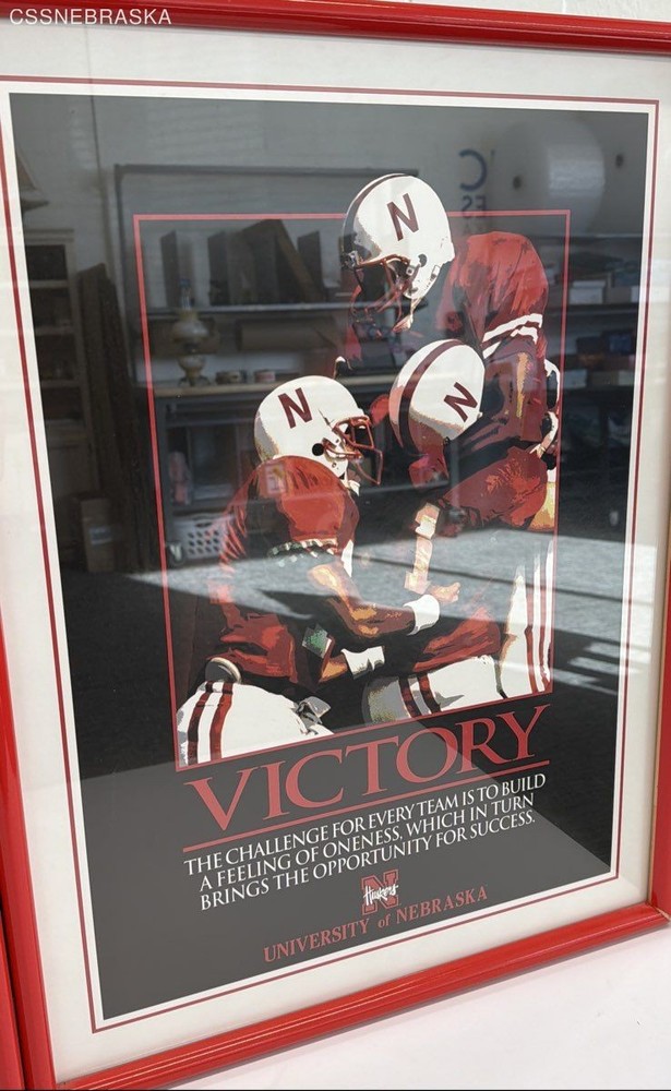 Nebraska Cornhuskers framed motivational posters Desire, Determinations, Victory