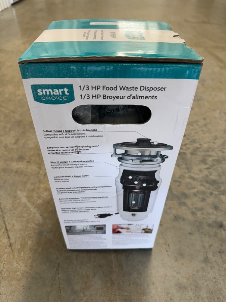Smart Choice 1/3 HP Direct Wire Garbage Disposal for Kitchen Sinks