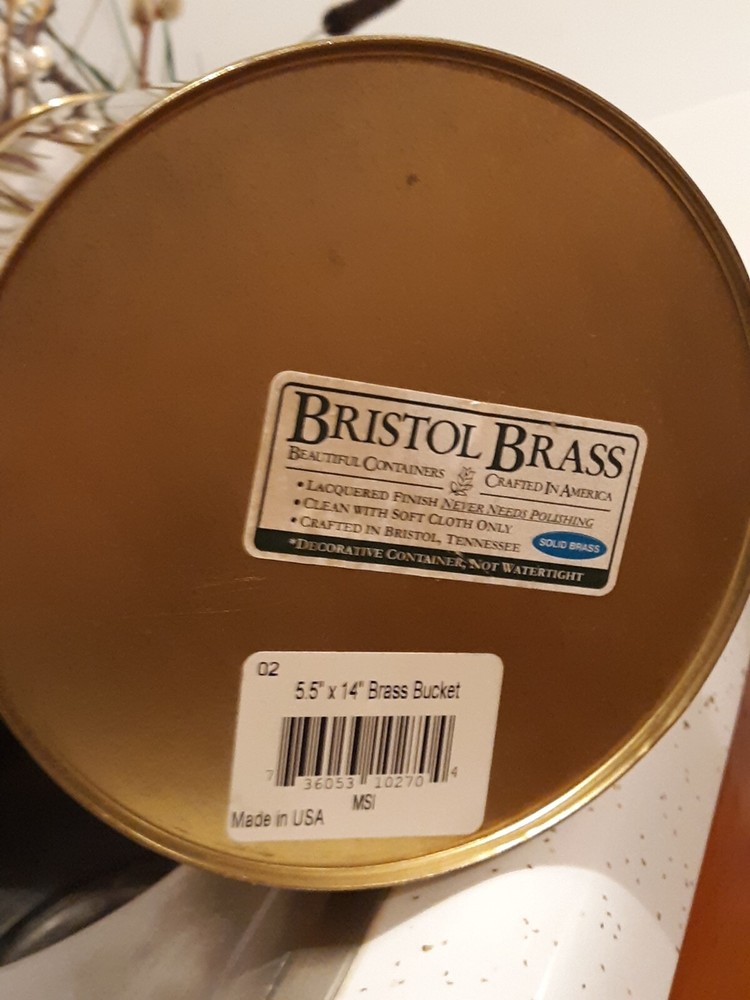 BRISTOL Solid BRASS Lacquered POLISHED FINISH Decorative Cylindrical CONTAINER