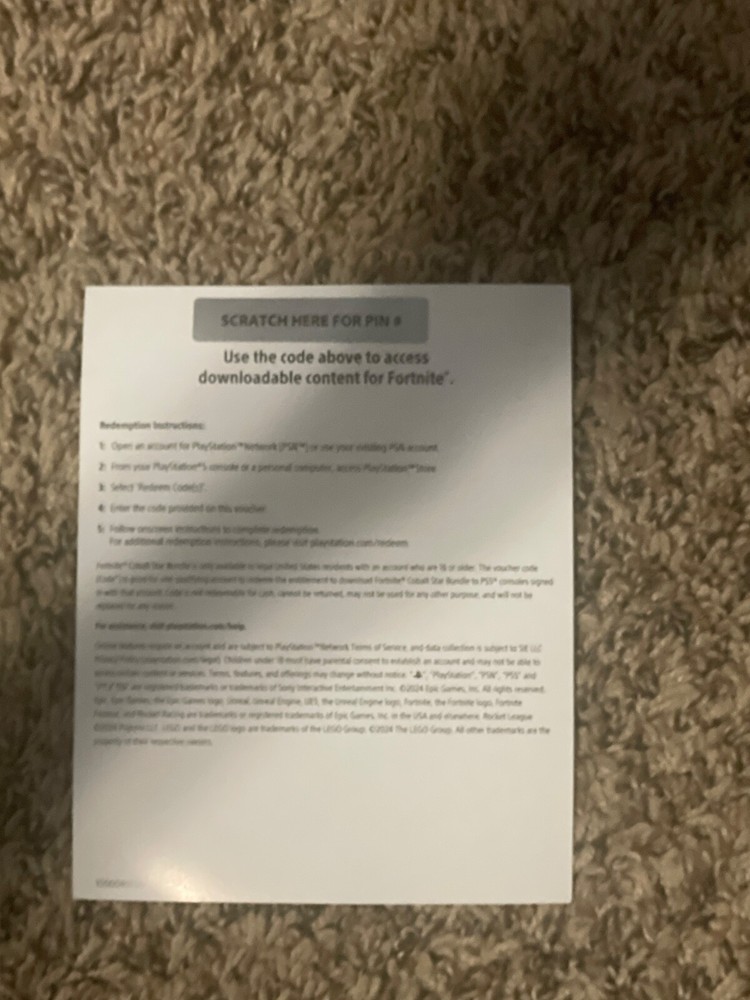 PS5 Fortnite Cobalt Star Bundle Code 1000 V Bucks (Download Code Unscratched)