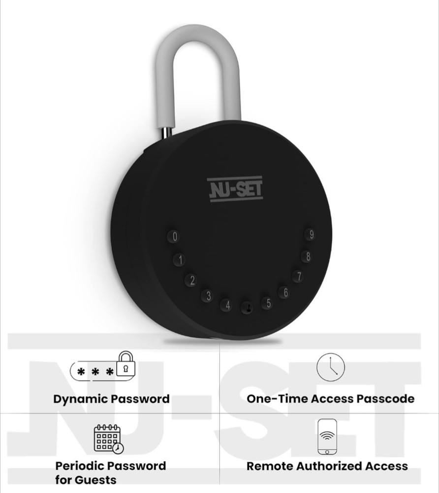 Nu-set Smart Key Storage Box, Hanging Shackle, Black - Remote Program - NISB