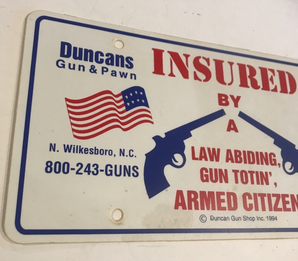 1994 Duncan Gun & Pawn License Plate