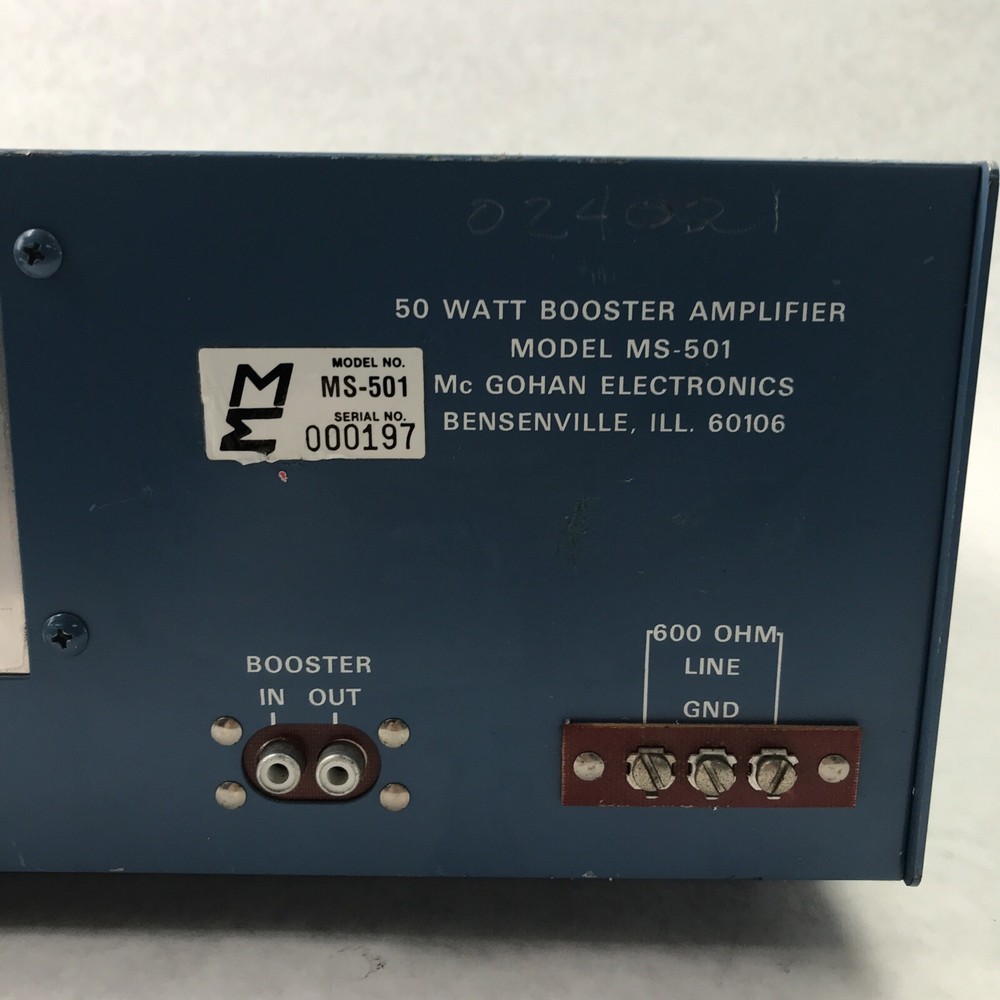 McGohan Electronics MS-501 Booster Amplifier 50 Watts