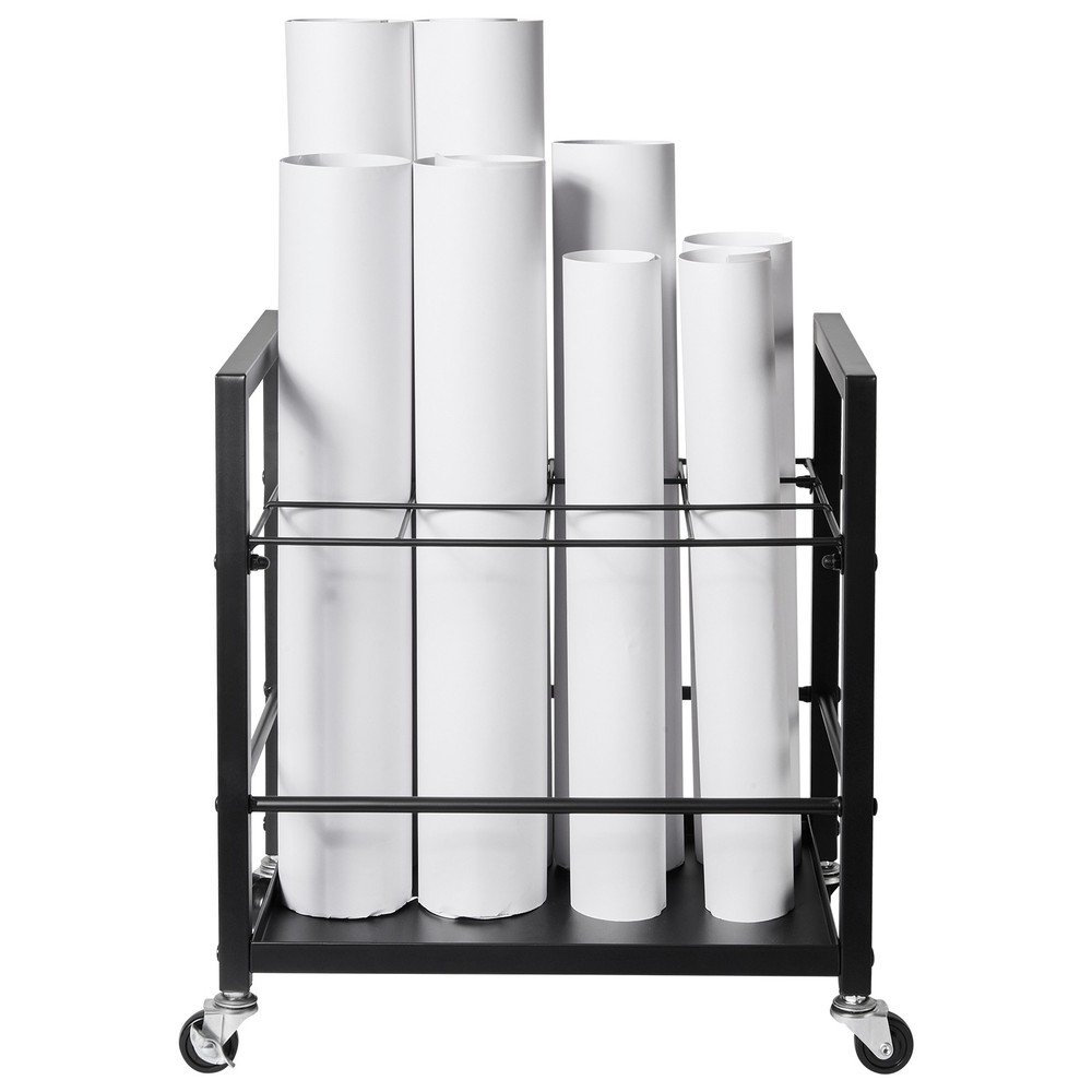 Blueprint Storage Rack 12 Slots Mobile Roll File Holder for Architectural