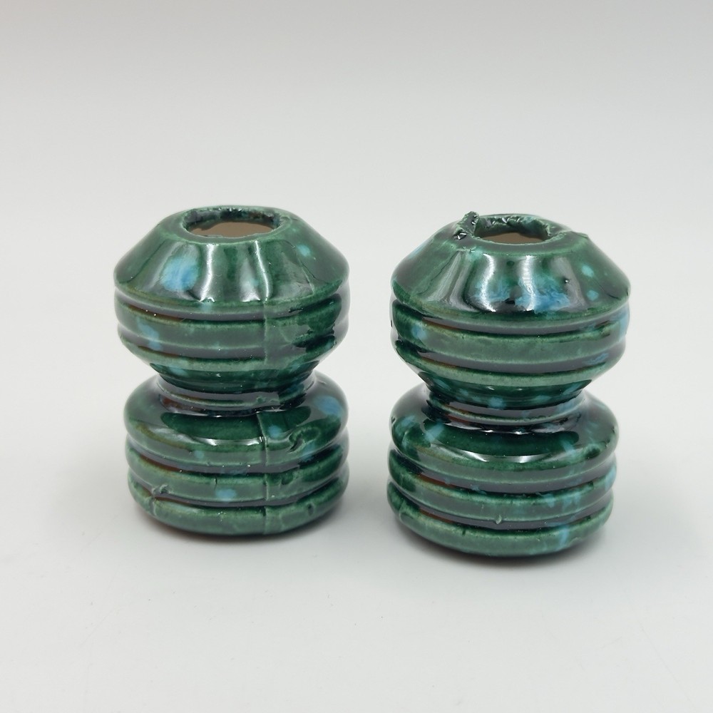Vintage Green Ceramic Macrame Craft Beads