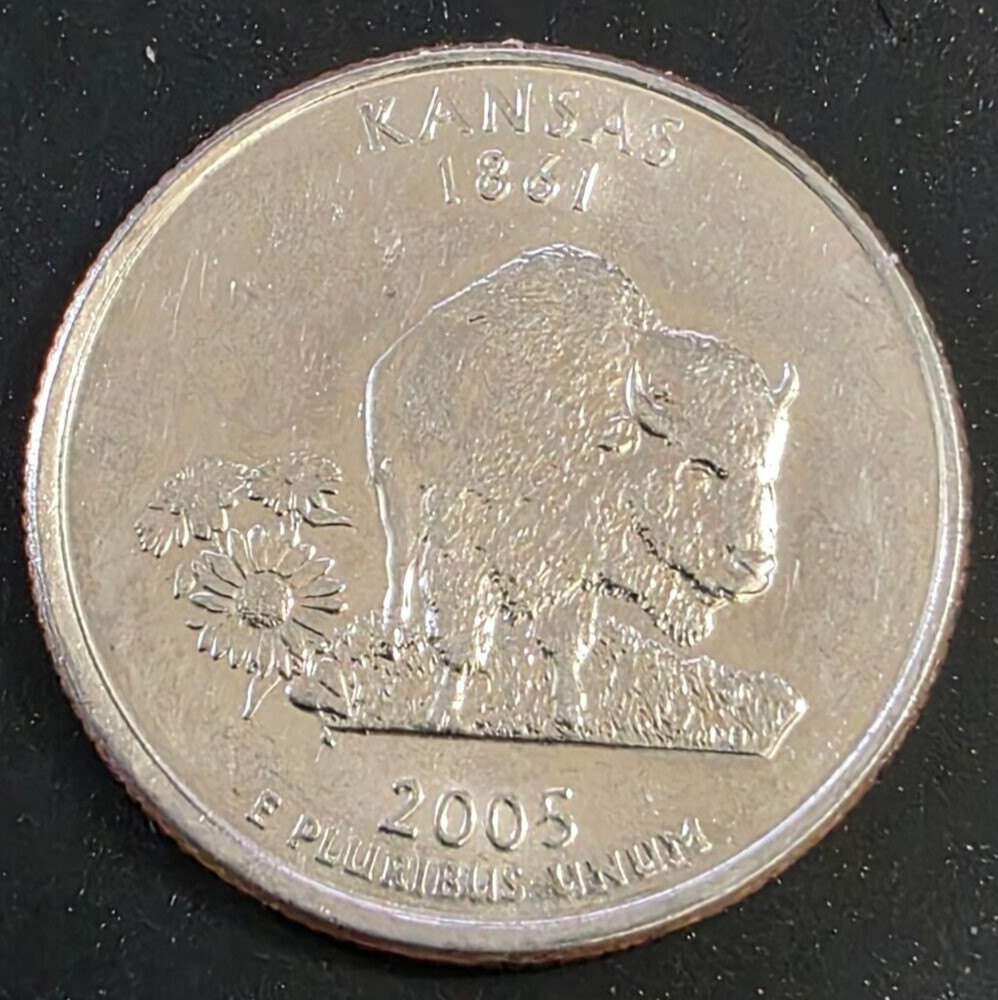 2005-D Kansas Statehood Quarter circulated AU+