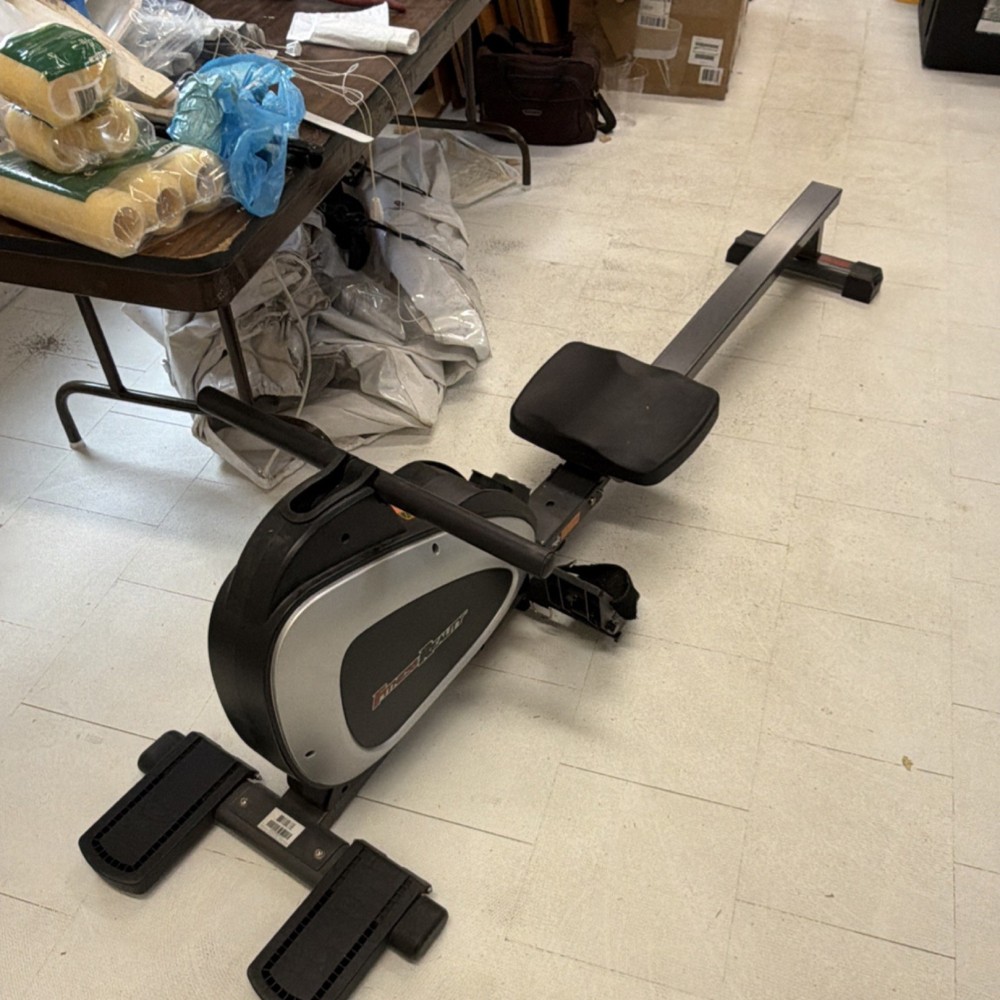 Fitness Reality Magnetic Rowing Machine Black/Silver Timer Digital Display
