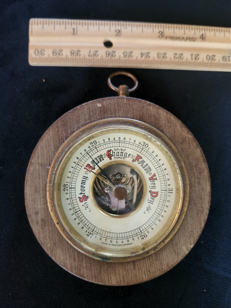 Vintage German Aneroid Barometer Round Wall Mount Untested