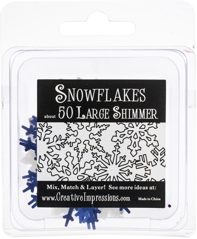 Creative Expressions Large Shimmer Snowflakes 50/Pkg-2" - 4 Pack
