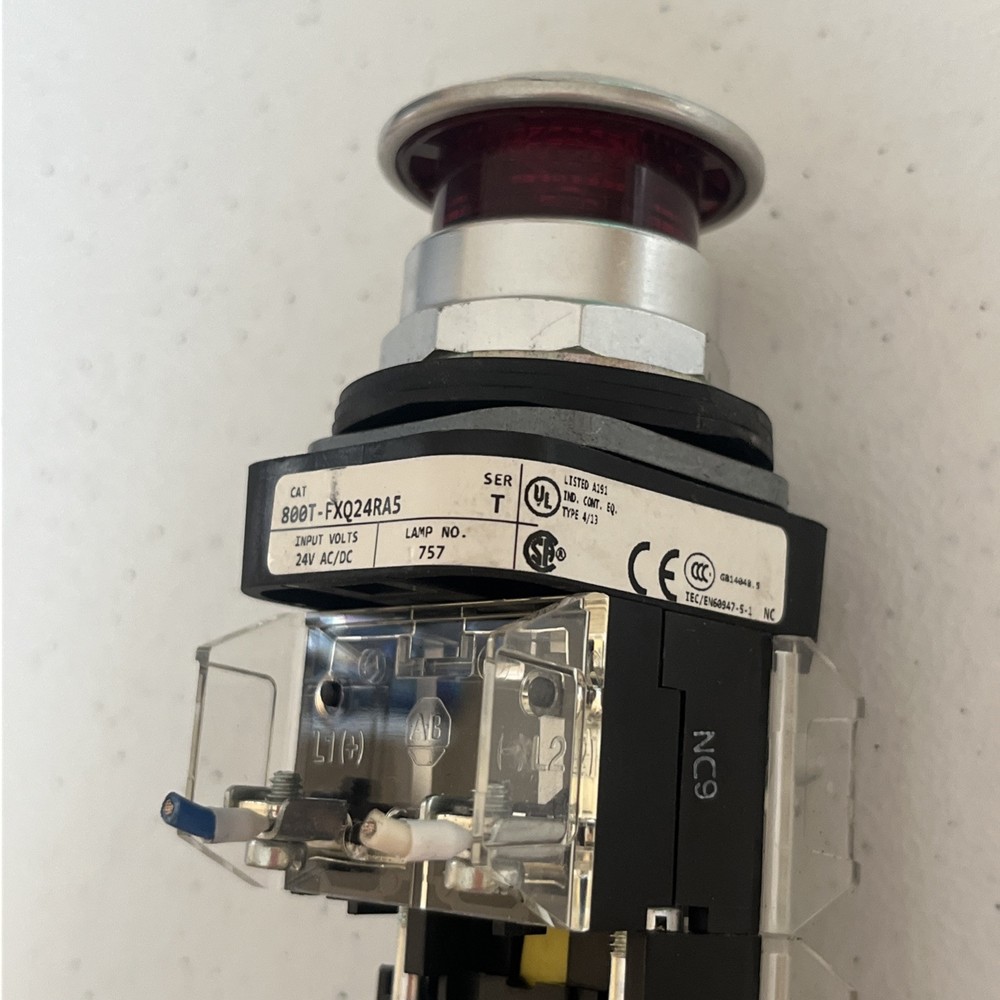 Used Allen Bradley Lighted Push Pull Lighted Button 800T-FXQ24RA5