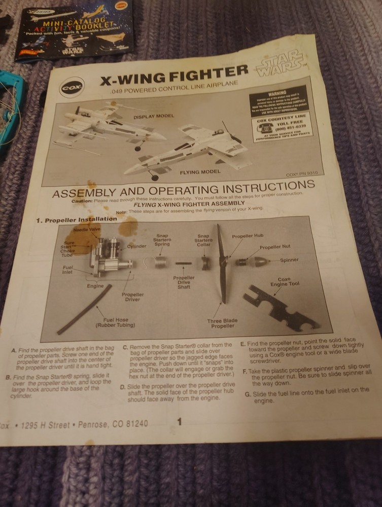 Cox Star Wars X Wing Control Line Fighter