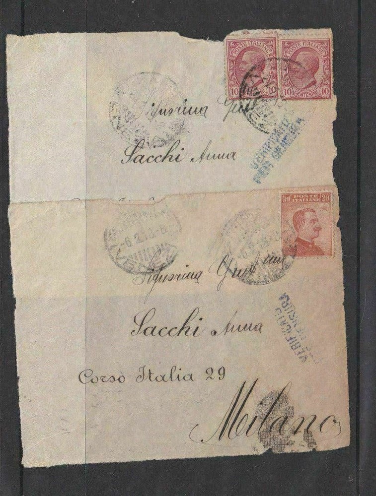 ITALY EARLY  2 COVER FRONTS , ONE PIECE  REF 1487