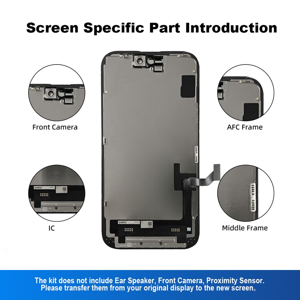 For iPhone 15 Screen 6.1" LCD Digitizer 3D Touch Display Assembly Replacement US