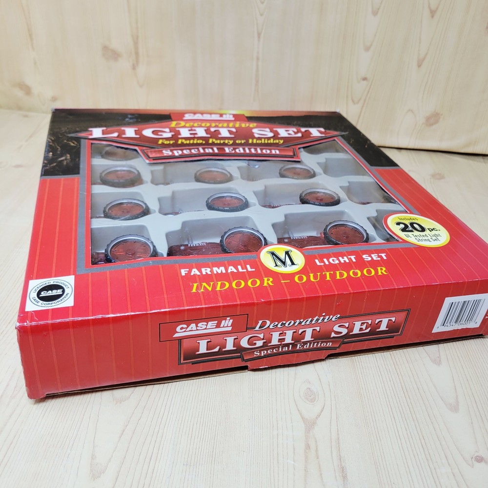 Case Farmall M Light Set Red Tractor Decorative Light Set 18 (TWO MISSING)