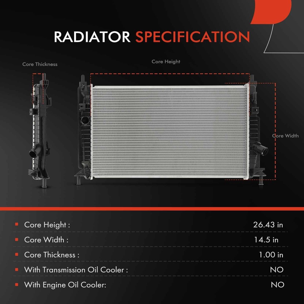 Engine Coolant Radiator Assembly for 3 2012-2013 2.0L 2.3L 2.5L