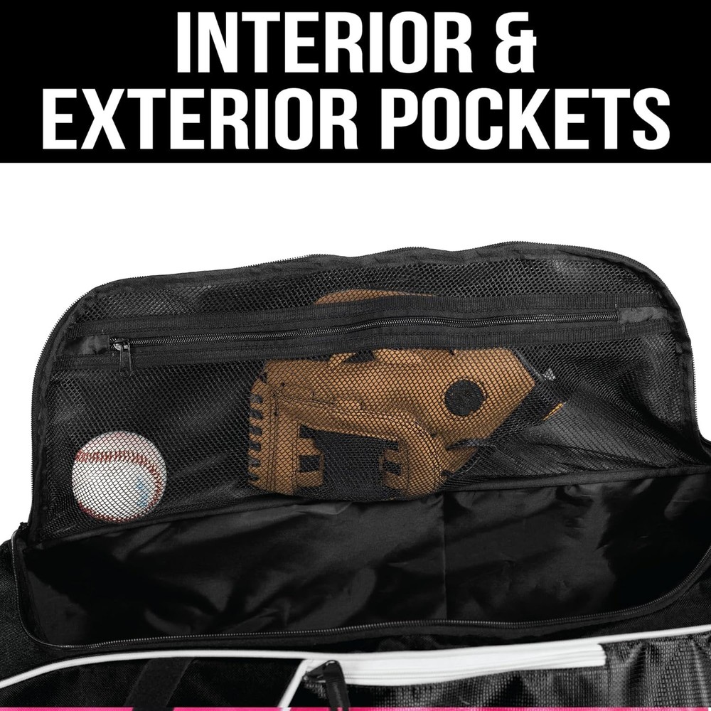 Rolling Baseball Bag Black