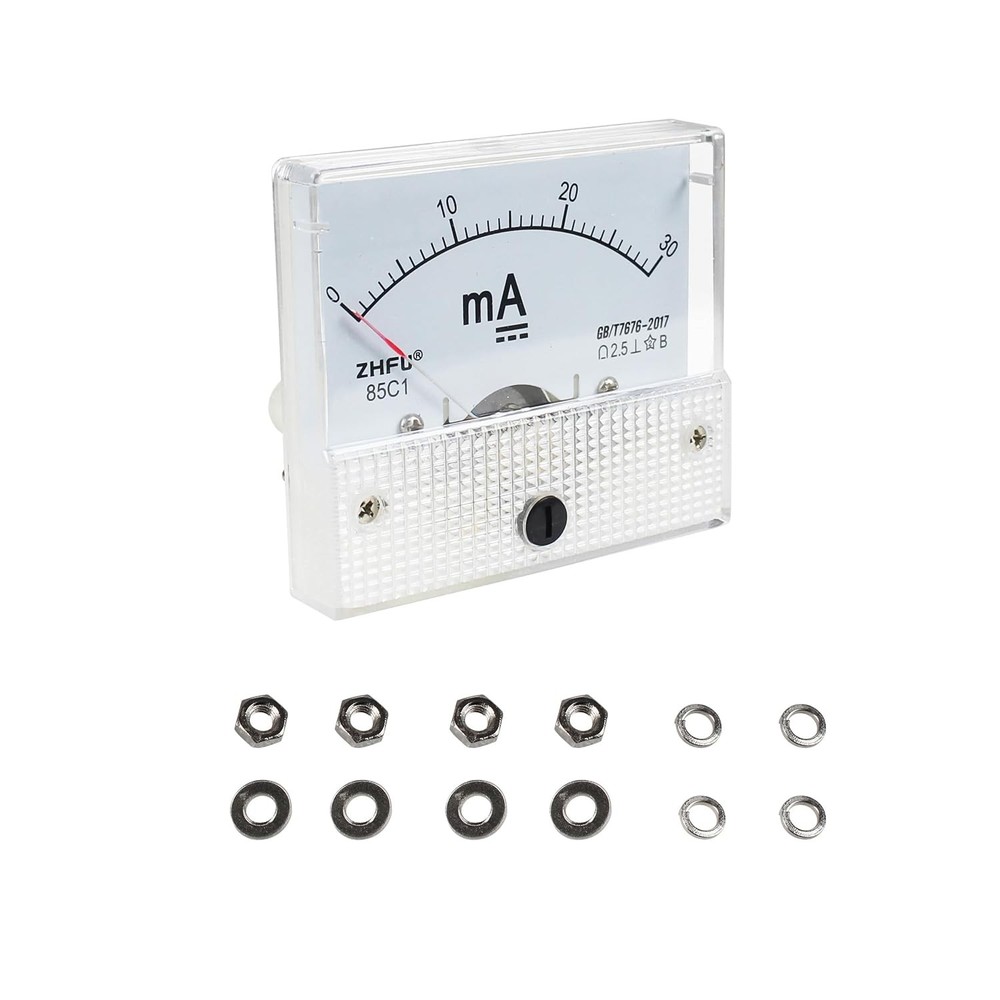 Analog Current Meter DC 0-30mA, Pointer Ammeter, 2.5 Accuracy Panel Gauge