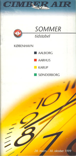 Cimber Air system timetable 3/28/99 [5124] Buy 4+ save 25%