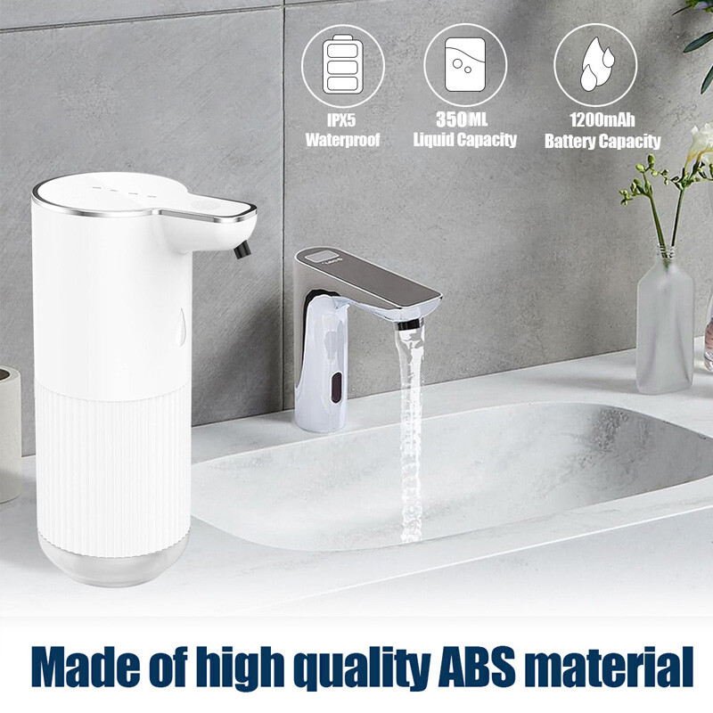 Automatic Foaming Soap Dispenser White Touchless 350ml USB Rechargeable