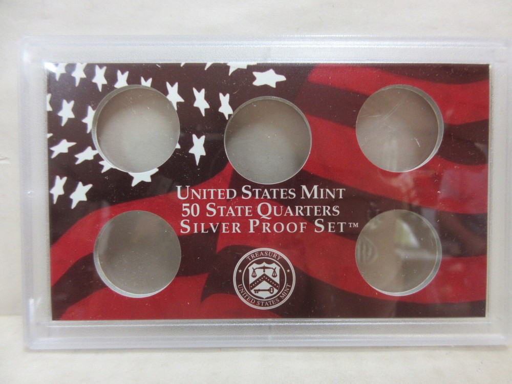 EMPTY PACKAGING Box Lenses & COA for 2005 US 50 State Quarters Silver Proof Set