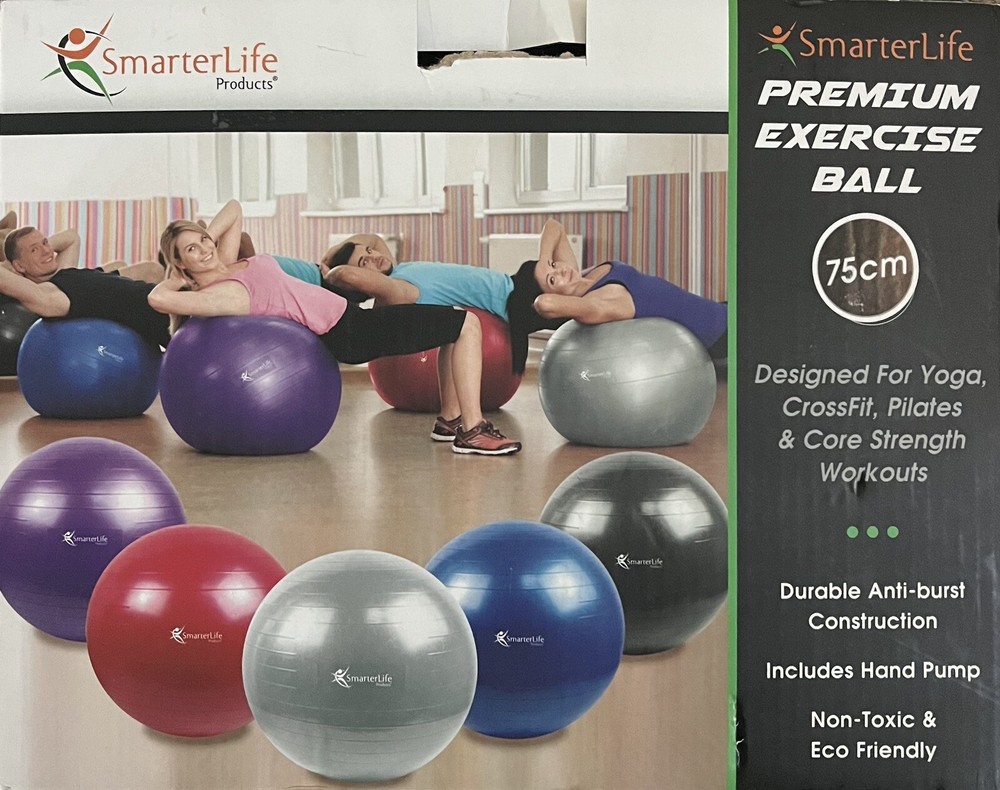 Smarterlife Premium Exercise Ball - 75 cm Black