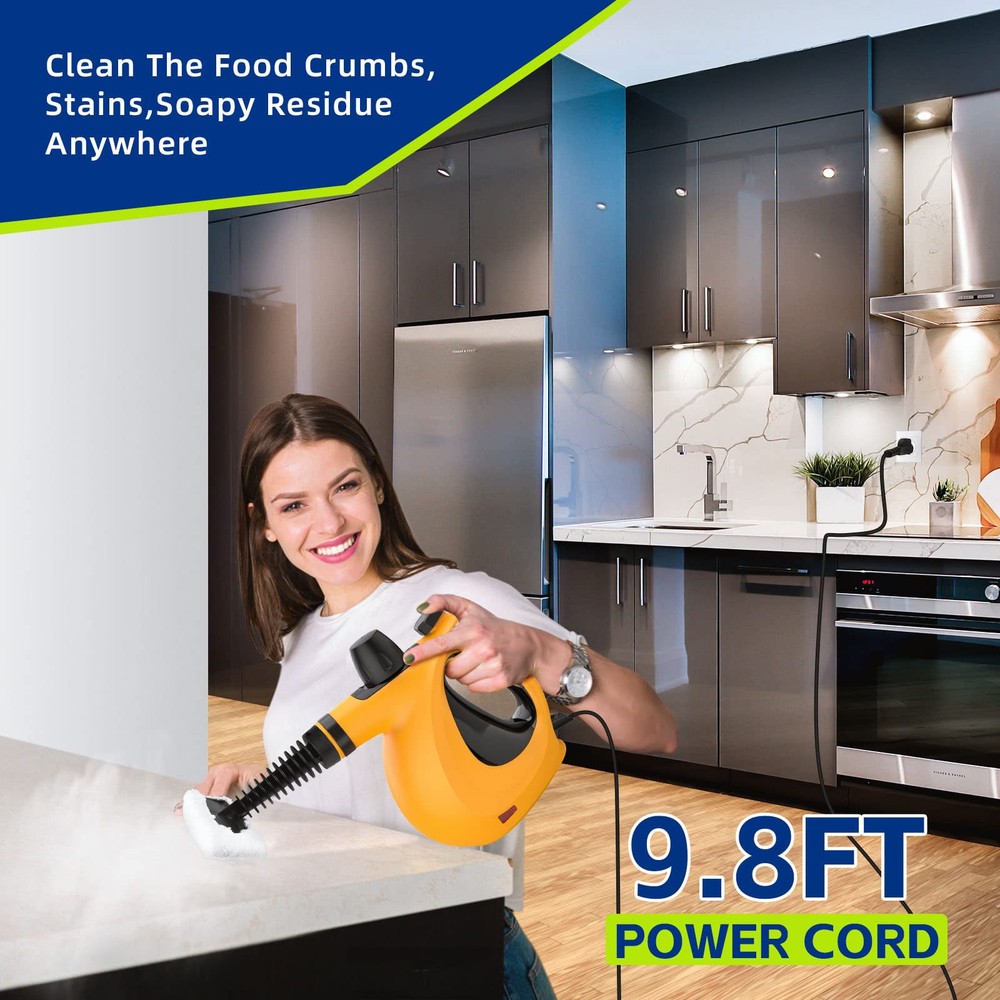 Handheld Steam Cleaner, Pressurized Multi-Surface Steam Cleaner with 11pcs Ac...
