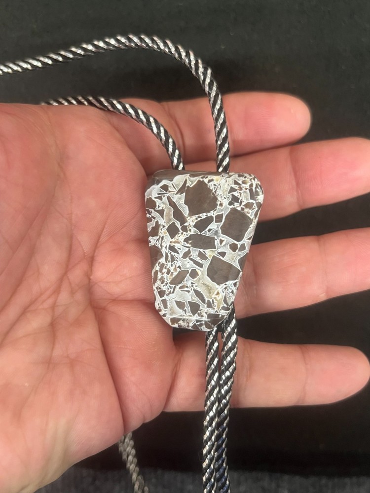 Brecciated Agate Jasper Western Bolo Tie