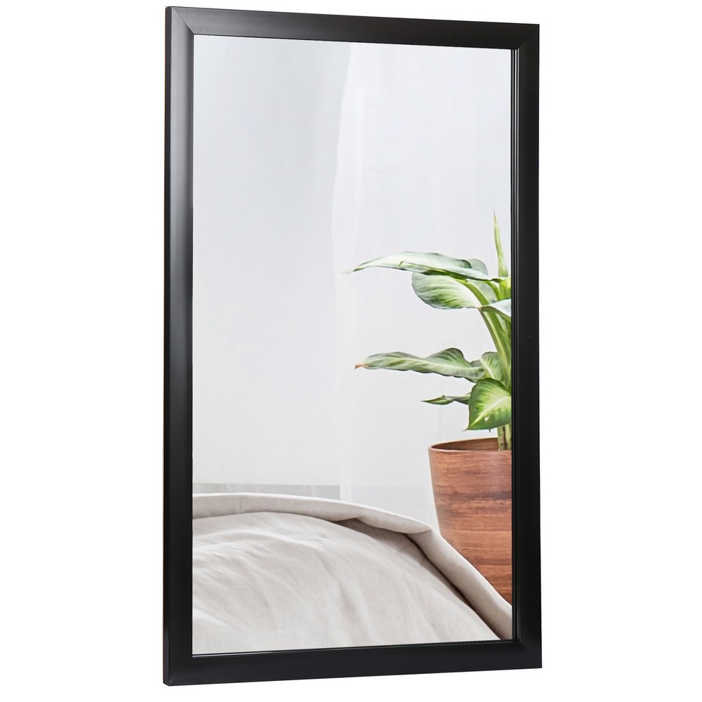36" Rectangular Wall Mirror Makeup Mirror Bathroom Sturdy Frame Clear Image