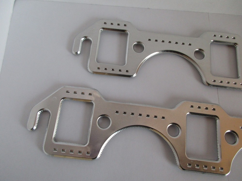 SMALL BLOCK FORD ALUMINUM RECTANGLE HEADER EXHAUST GASKETS REUSABLE sbf #4143